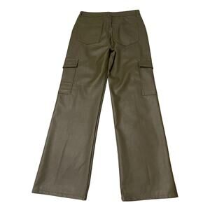 Retro '90s Green Faux Leather Classic Cargo Pants – Bold Throwback NWT